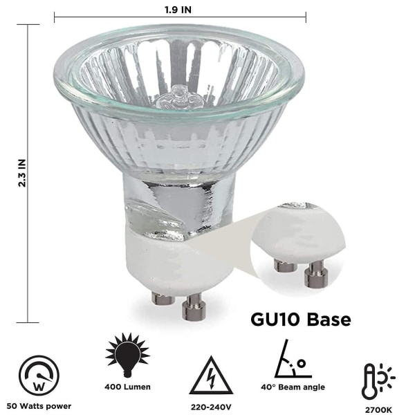 Gu10 35 Watt Halogen Reflektorglödlampa Varm Vit Dimbar, Gu10 Halogen 35w Halogenlampor, Gu10 Dimbar Varm Vit 230V-35W 4 pcs