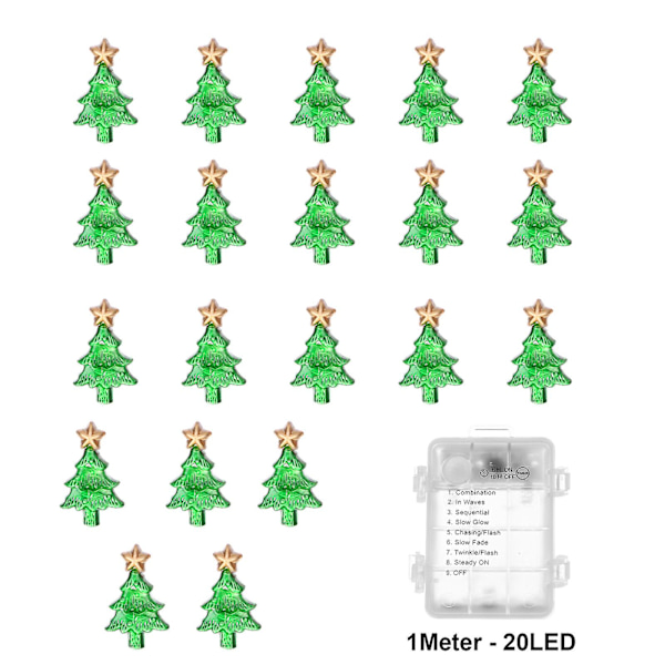 Julegave Julelys Batteri LED 8 Blinkende Tilstande Juledekoration