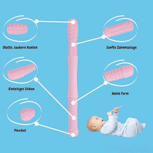 Bitring med Bite Bite Tube 5-pack - Lindring och färgglädje för glada bebisar på väg mot de första tänderna