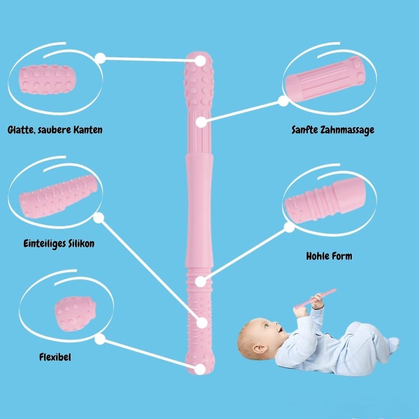 Hampaiden muodostumisen apuväline purentaputken 5 kappaleen pakkaus - helpotus ja värin ilo onnellisille vauvoille matkalla ensimmäisiin hampaisiin