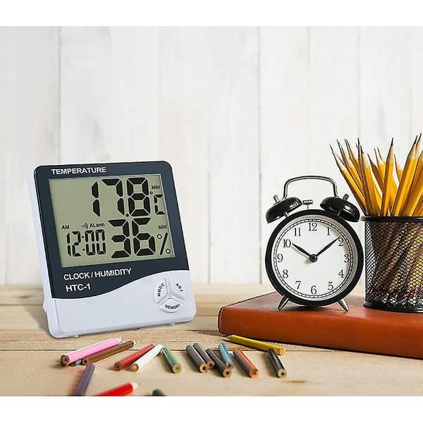 2-pack LCD Digital Hygrometer Termometer Temperatur Luftfuktighetsmätare Inomhusklocka -50c~+7