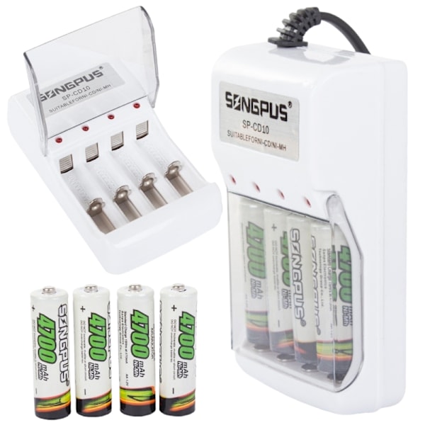 4x Batterioplader - AA/AAA Batterier