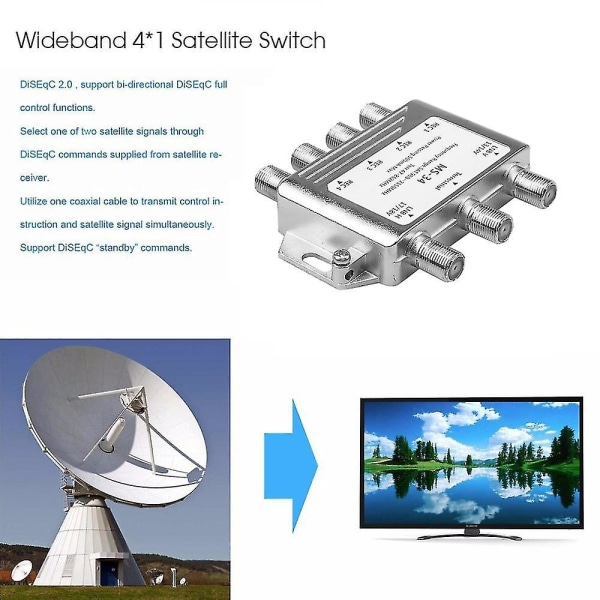 Ms34ez 3x4 Satellitt Multiswitch Splitter FTA TV LNB forSwitch Cascade Satellitt 3 In 4 Multiswitch For DVB-S2 DVB-T2