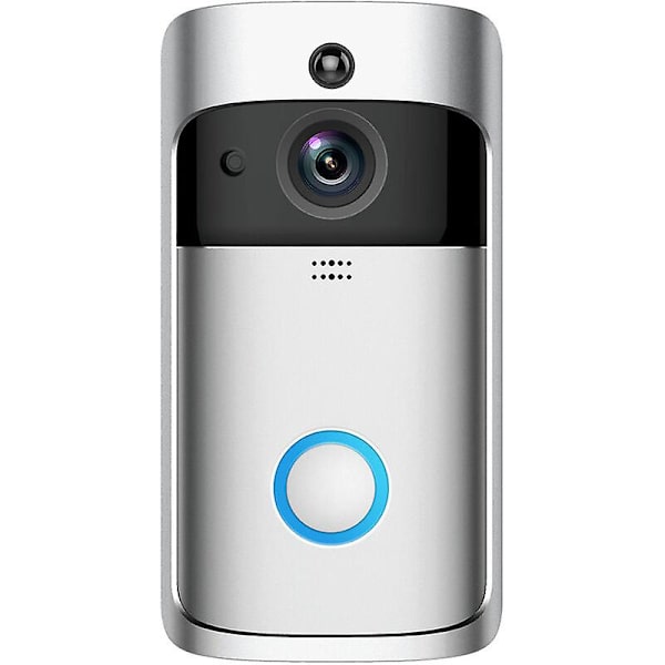 Chime och Dörrklocka Trådlös Video Dörrklocka V5 Låg Effekt HD Smart Mörkerseende Silver