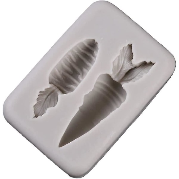 Påske 3D-formet bageform i fødevaregodkendt silikone, gulerodsformet fondantkageform, chokolade-DIY-form (grå) (1 stk.)