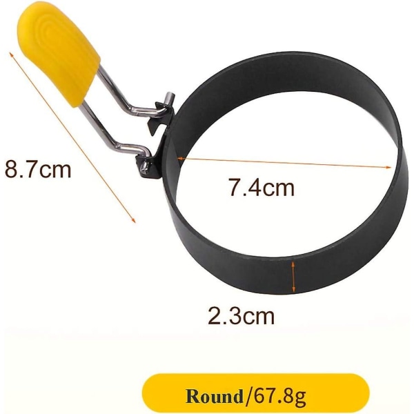 Äggringar för Egg McMuffins, 4-pack Äggformar för Stekning, Stekt Äggform för Matlagning, Non-Stick Metall Rund Äggkokarring för Frukost, Kit