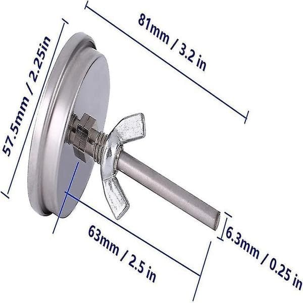 57mm Bimetallisk termometer 300c 600f Vit Hy