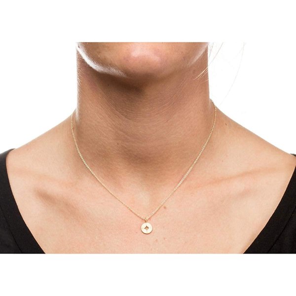 Nyckelbenshalsband med presentkort för välsignelse, liten läcker guldkompasshängekedja, elegant kostym choker smycken