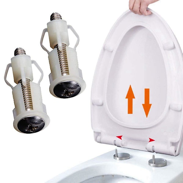 2 Sæt Toiletklapbeslagsskruer WC Hul Fiksering Universal Udvidende Gummi Skrue Topmøtrikker Blind Hul