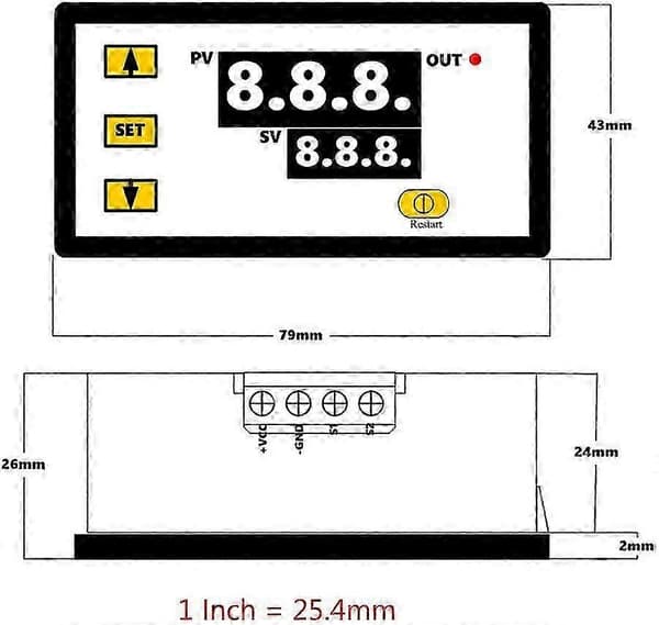 12V 20A W3230 LCD Digital Termostat Kontroller Regulator Høy Temperaturalarm