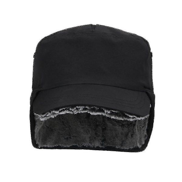 Vintervarm Hatt med Öronlappar och Topp, Vattentät Unisex Dark Gray