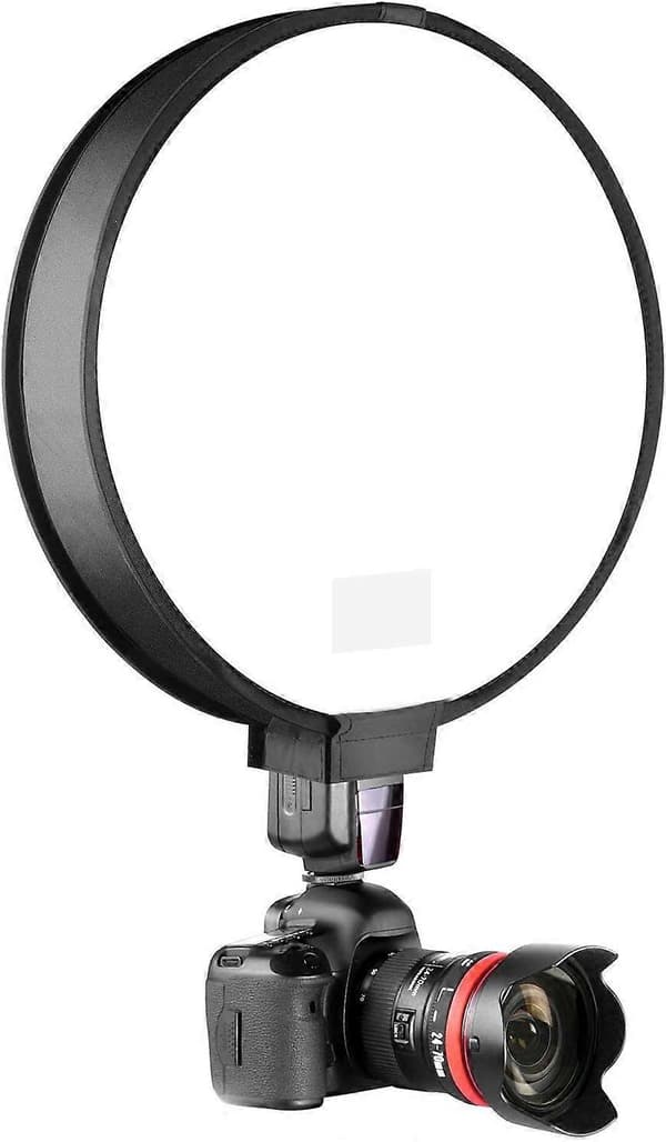 40 cm rund universal bærbar Speedlight Softbox Flash Diffuser On-Top Soft Box til kamera, hvid