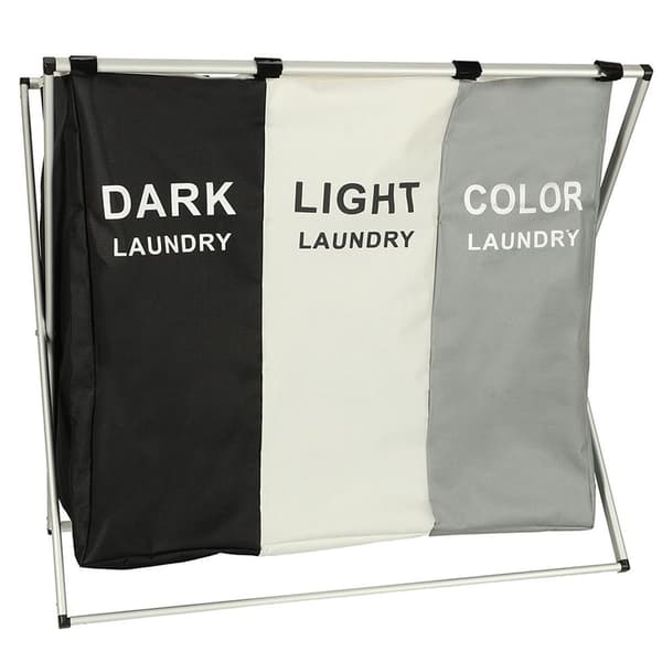 Foldable Laundry Basket with 3 Compartments – 135 Liters