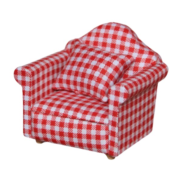Miniature Træ Sofa Sæt - Dukkehusmøbler til Piger, Kompatibel med Dukkehuse[JUN]