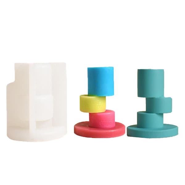 Uregelmessig geometrisk lysestake Gips Dryppspeil Silikonformer For Epoxy