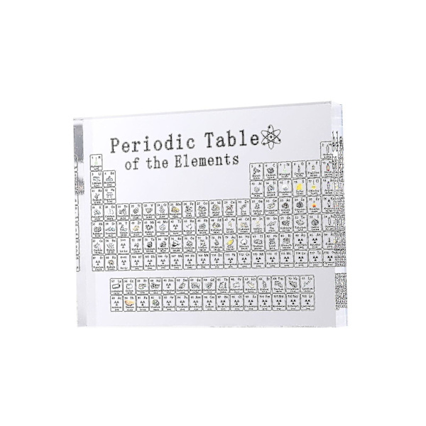 Stort Periodisk System med Rigtige Grundstoffer Indeni, Akryl Periodisk System