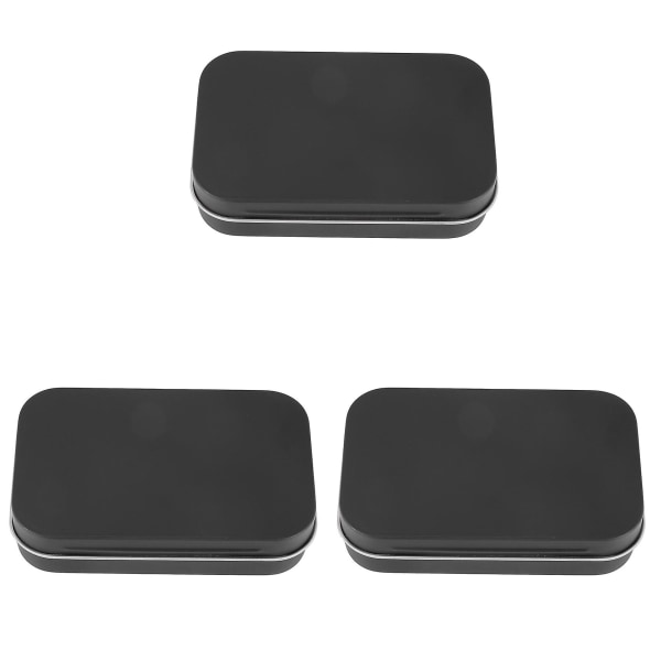 3stk 95x60x21mm Sort Sort Metalæske Med Slikæske Lille Æske