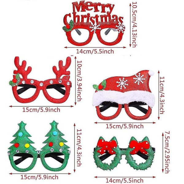 Bestzy 6stk Weihnachten Brillen | Weihnachten Sonnenbrille Weihnachtsbrillen | Lustig Weihnachtenbrillen, Geeignet Fr Erwachsene Und Weihnachten Gesch