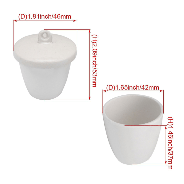 2 X Keramisk degel 25ml hög temperatur med lock för muffelugn