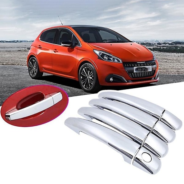 För Peugeot 208 2012-2018 Luxuriou Chrome Ytterdörr Cover