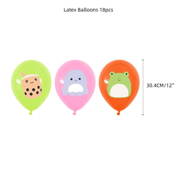 Squishmallows Theme Birthday Party Decoration Backdrop Layout Cake Card Cartoon Balloon Letter Pull