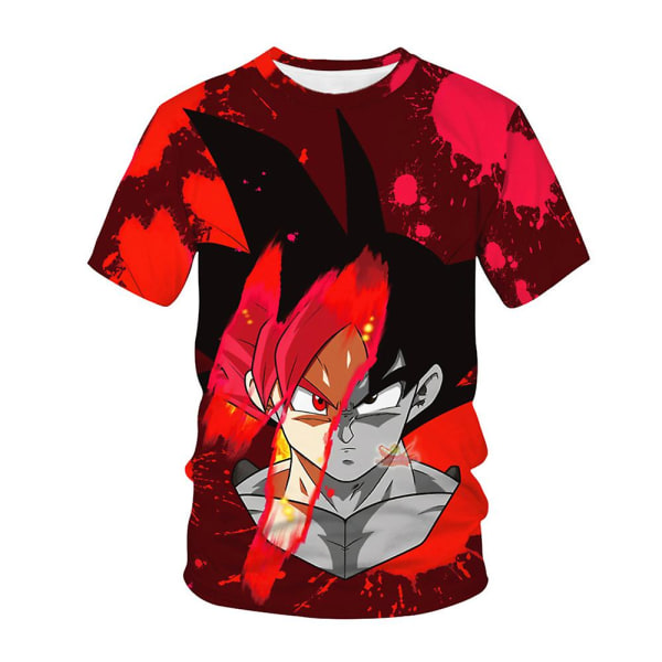 Unisex Dragon Ball trykt mode T-shirts Casual rund hals kortærmede toppe Tee gaver C L