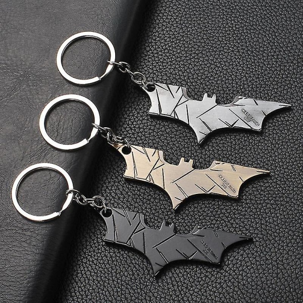 Batman Nøglering Vedhæng Gave The Dark Knight Nøglering Batdart Nøglering, Sort Qyroadwolf