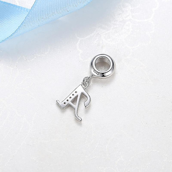 925 Sterling Sølv Charms Bogstav Alfabet A-z Vedhæng Perler Passer Pandora Armbånd Halskæder DIY Smykker Til Kvinder B