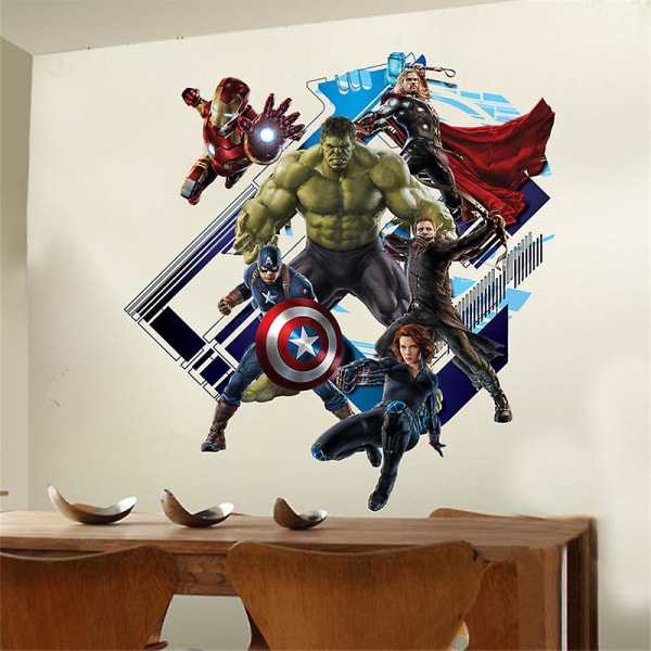 3d Hulk Spiderman tapetklistermärke för barnrum Baby pojke sovrum självhäftande hem väggdekoration Vinyldekor Avengers väggmålning Y007