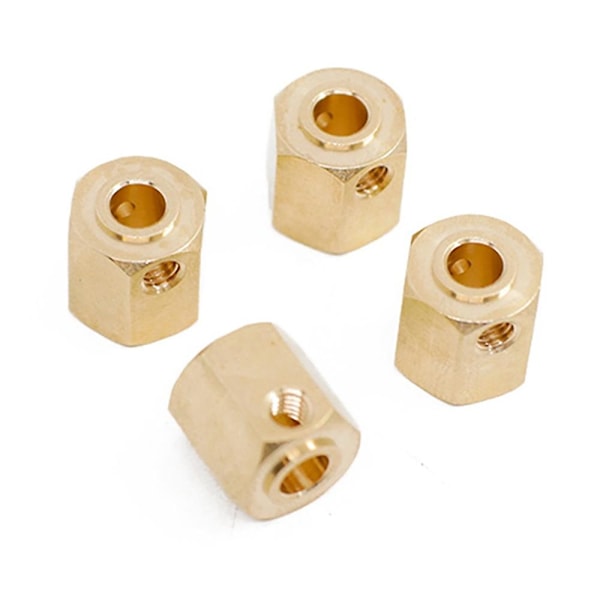4 kpl messinkiä 12 mm:n pyörän kuusikulmainen jatkopala akselilla YK4082 YK4102 4103 YiKong RC Crawle Yellow