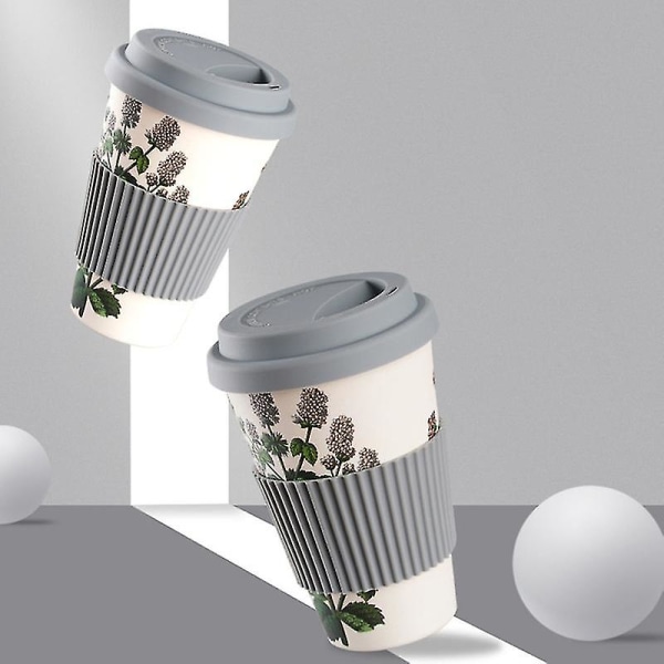 470 ml kaffekrus dekal design isolasjon Bærbar bambusfiber nedbrytbar vannkopp for reise 4