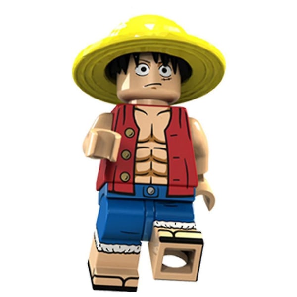One Piece-set med byggklossfigurer 14 typer av Luffy Qiaoban Nami små partikel-leksaker