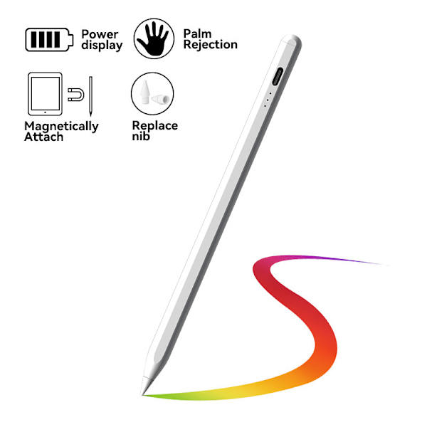 Passer for Apple iPad, kapasitanspenn Apple Pencil, første og andre generasjons spesiell berøringsstylus, flat berøringspenn.