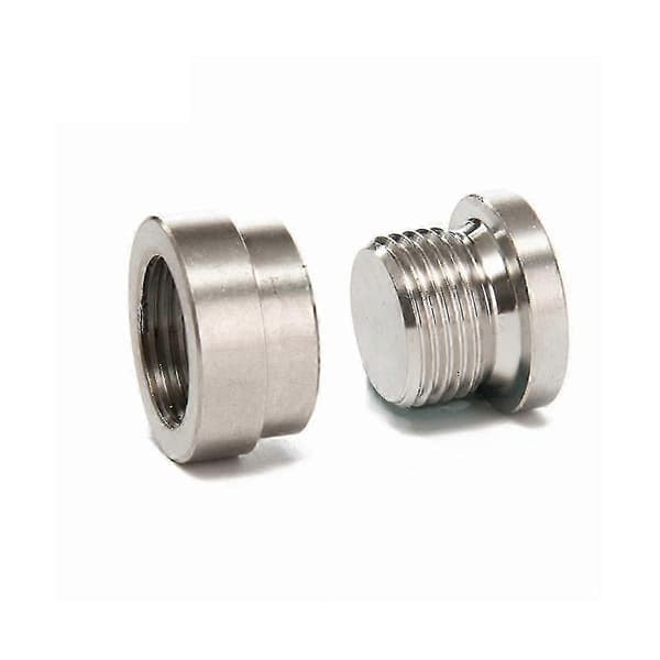 Oksygensensor Bung Plugg Mutter Monteringshette Sett Plugg Mutter Plugg Bredbåndsmutter Montering Sveisemuffer M18x1.5 Silver
