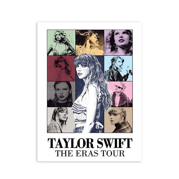 Taylor Swift The Eras Tour Musikkplakat Pop Kvinnelig Sanger Album Plakat Veggkunst Lerretsvifter Gave til en venn Soverom Stueinnredning B