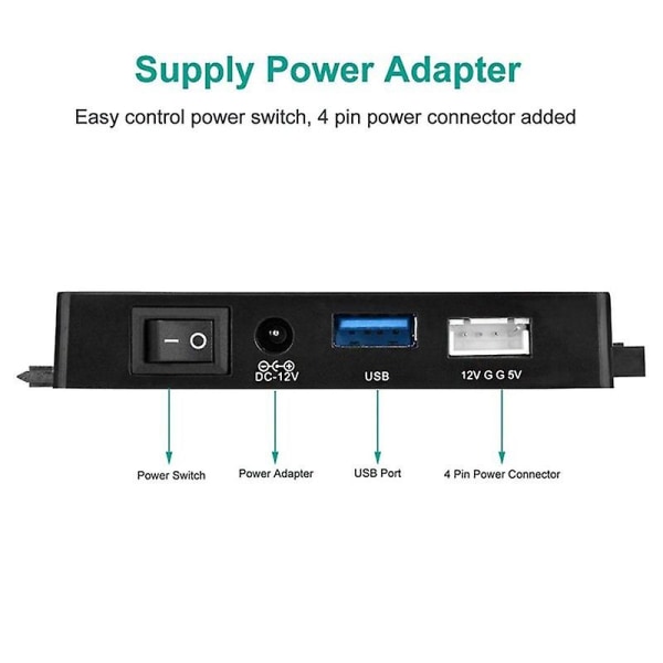 USB 3.0 till Sata Ide Hårddisk Adapter Converter Kabel för 3,5 2,5 tum Hdd/ssd Cd Dvd Rom Cd-rw 3 In 1 Ide Sata Adapter