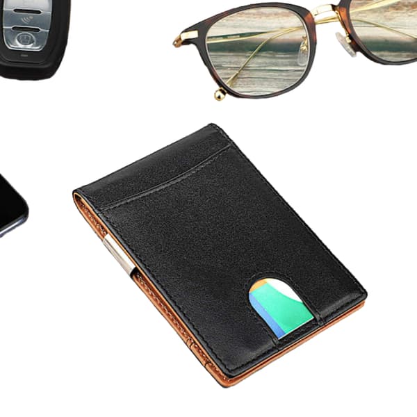 Pengaklämma Plånbok Herr Slim Frontficka RFID-skydd Korthållare Bifold Plånbok