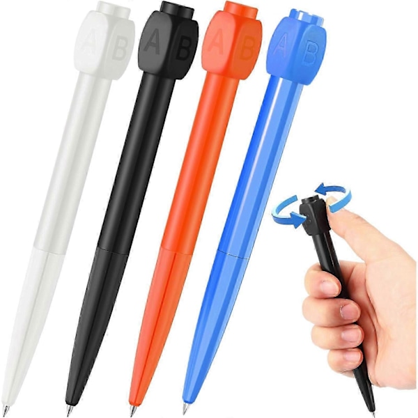 Fidget Spinner Pen Fidget Pen Spinner med ABCD Rotationshætte Hjælp Beslutningsfatning Anti Stress Angst Reducerende Kuglepenne Gadget Kreativ Stress Re Mixed color 4pcs