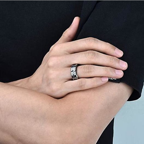 2 Stycken Steampunk Tänder Ring i Rostfritt Stål Herr Dam Gåvor-8