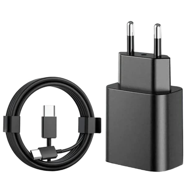 45W Hurtigoplader til Samsung USB-C + 2M USB C Kabel Sort