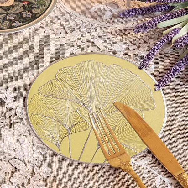 Pöytätabletti Hieno Pyöreä Tabletti Lämmönkestävä Uudelleenkäytettävä Pöytämatto Juhlapyhien Koristeluun Silver