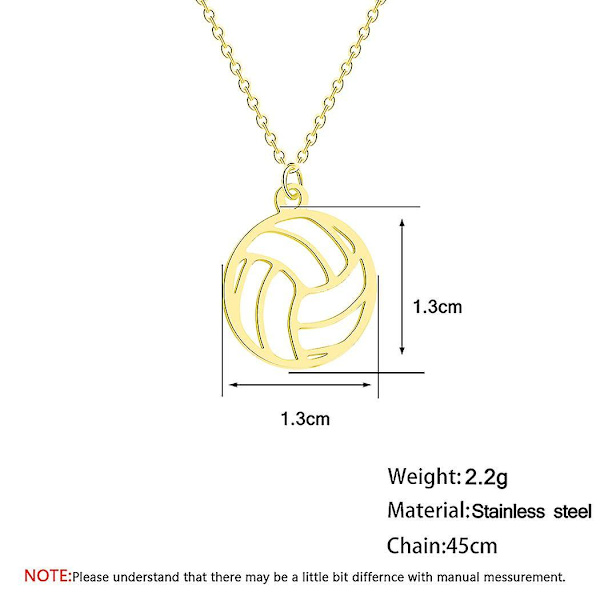 Volleyball Vedhæng Halskæde Link Kæde Spiller Bold Charm Halskæder Til Kvinder Mænd Sports Bold Spiller Gothic Smykker Rose Gold Color