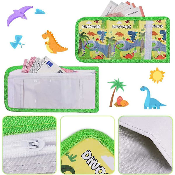 Dinosaur Stationery Set, Stationery Gaveæske, Inkluderer 2 stk. Etuier, Linealer, Viskelæder, Blyantspidser og Møntpung