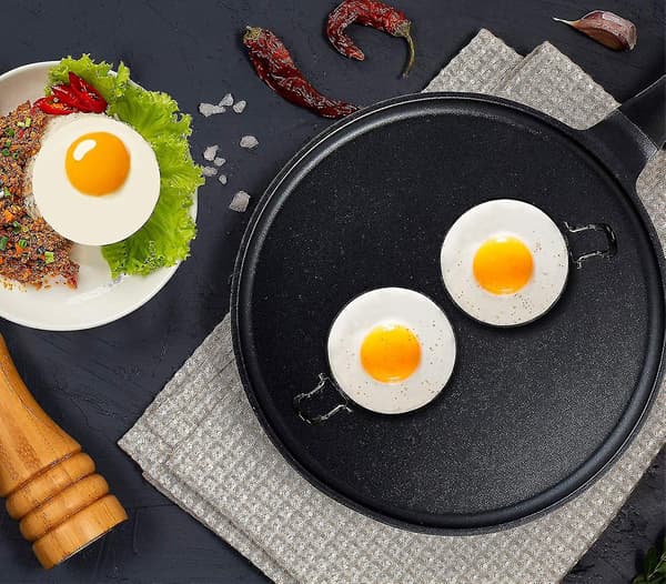 Rustfritt stål egg koke ring pannekakeform for stekte egg og omeletter - 4 stykker Lh-1