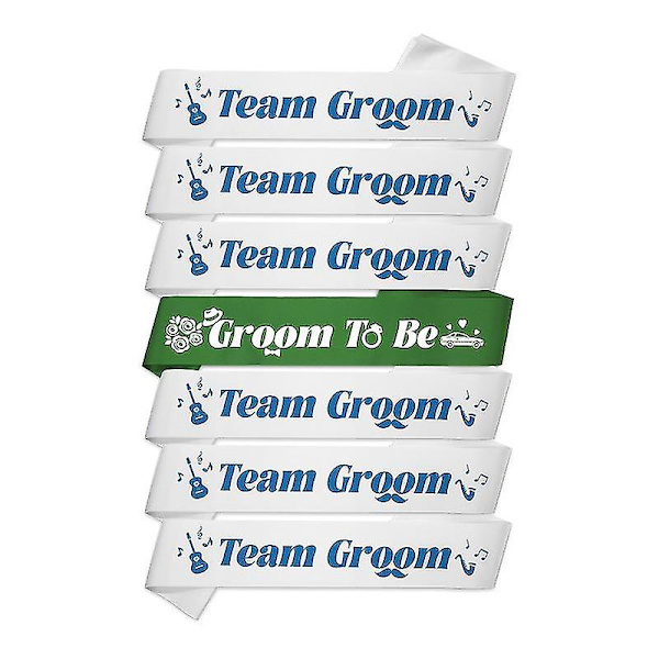 Nyhed 6+1 'Groom To Be' og 'Team Groom' Skærf Sæt Bryllup Polterabend
