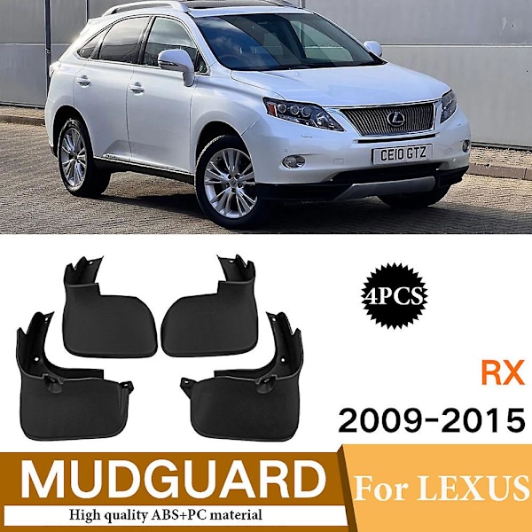 4x Stänkskydd för Lexus Rx Rx270 Rx300 Rx350 Rx450h 2009-2015 Stänklappar Främre Bakre Stänkskydd 2014 2013 2012