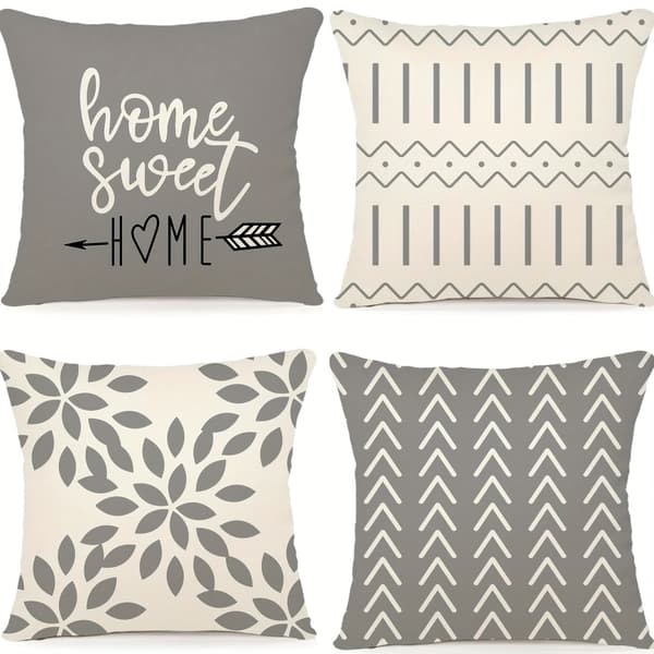 4 Set Moderna Soffa Fönster Kuddfodral, Utomhus Linne Tyg Kuddset