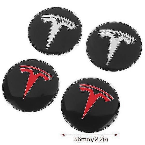 4 st Hjulkapslar Navkapslar Kit För Tesla Model 3 Y Tesla Tillbehör Red