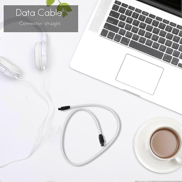 50CM SATA 3.0 III 7-pinners datakabel 6Gb/s SSD harddisk-kabel hvit White