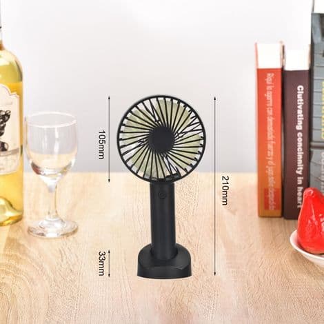 USB-blæser, Mini Stille USB-blæser med base, Bærbar Genopladelig Håndholdt Blæser til Bordbrug